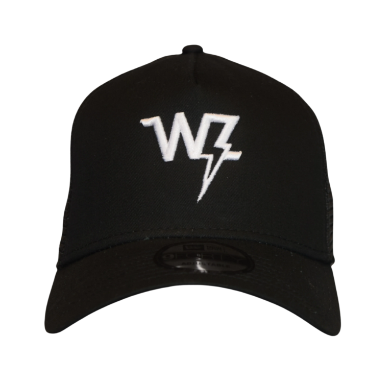 NEW White on Black Embroidered WZ Hat