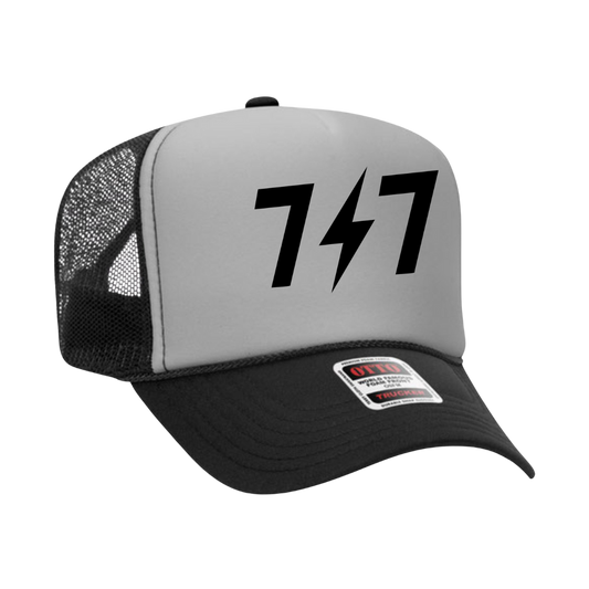 717 Otto 5 Panel Trucker Hat (Blk/Gray/Blk)